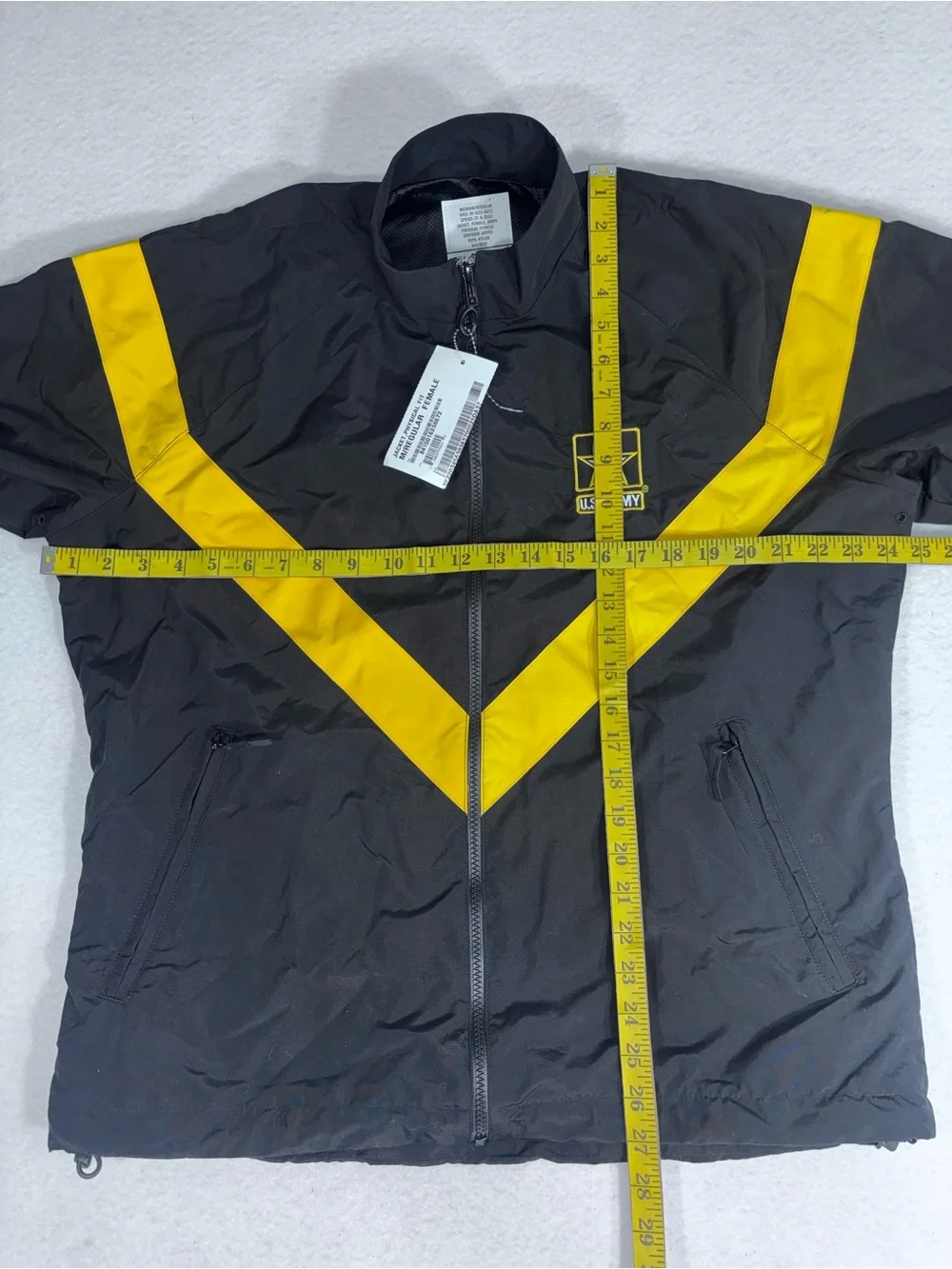 New US Army APFU Physical Fitness Uniform Jacket Black Yellow Female Med Regular